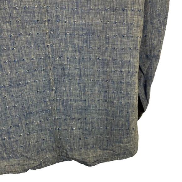 Talbots Plus Womens 100% Linen Casual Long Sleeve Button Up Blue Shirt Top 0X /X - Picture 12 of 16
